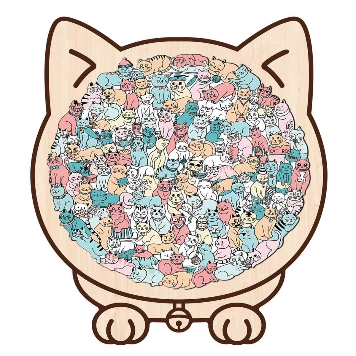 Morandi-Colored Cat/Dog Shaped Wooden Jigsaw Puzzle