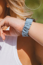 Baby Blue Jean Scrunchie Watch Band