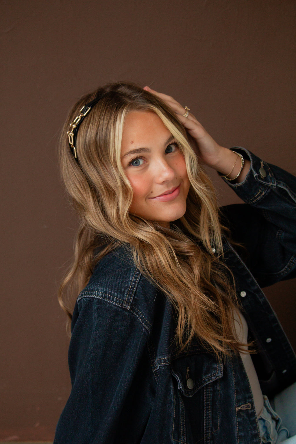 Chained Gold & Black Headband