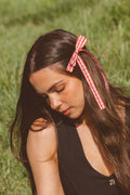 Red Gingham Bow Clip