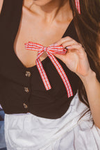 Red Gingham Bow Clip