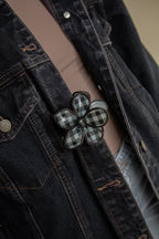 Plaid Flower Claw Clip