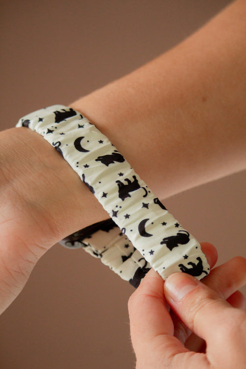 Black Cat Scrunchie Watch Band