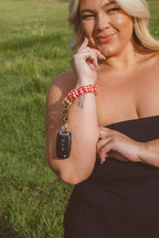 Red Checkered Keychain