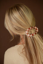 Checkered Circle Cutout Flat Claw Clip