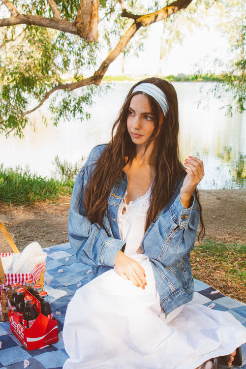 Blue Stripes Stretchy Headband