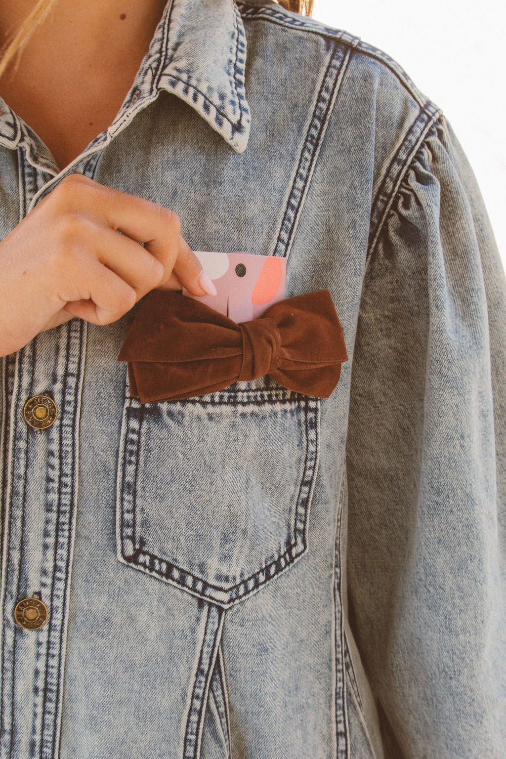 Suede Bow Barrette
