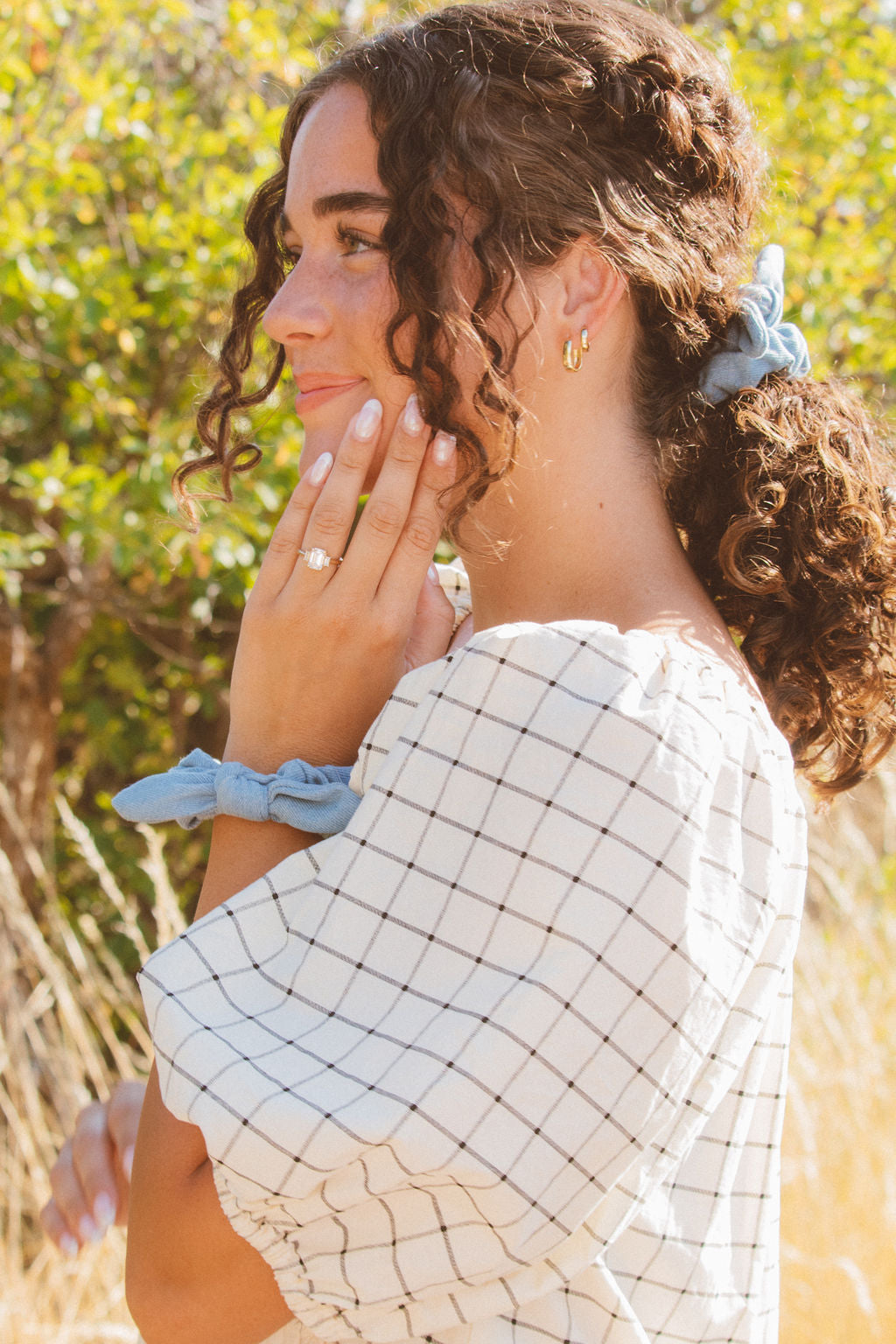 Denim Bow Scrunchie