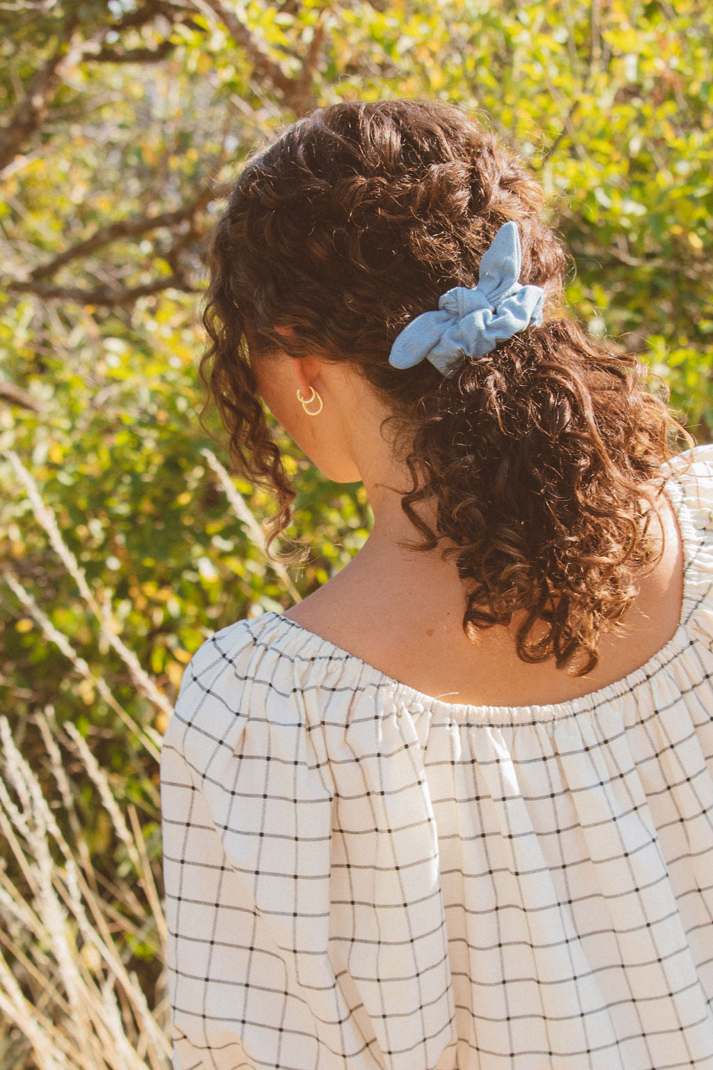 Denim Bow Scrunchie