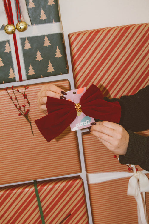 Crimson Velvet Bow