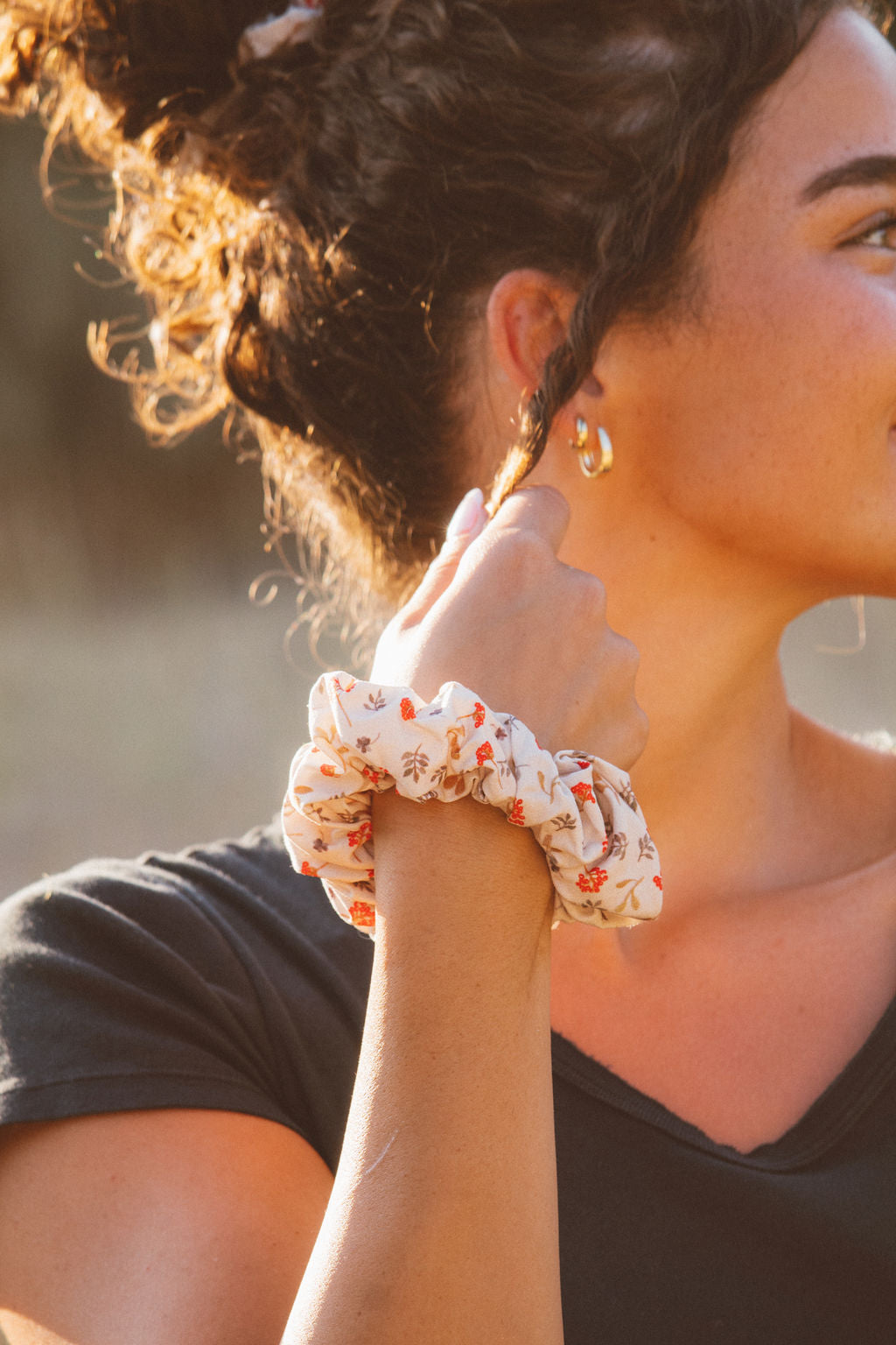 Fall Floral Oversized Scrunchie