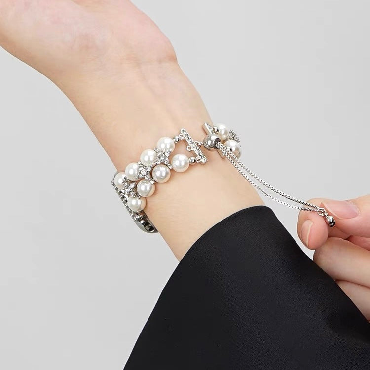 Pearl adorned Rhinestone Watch Band for Apple Watch