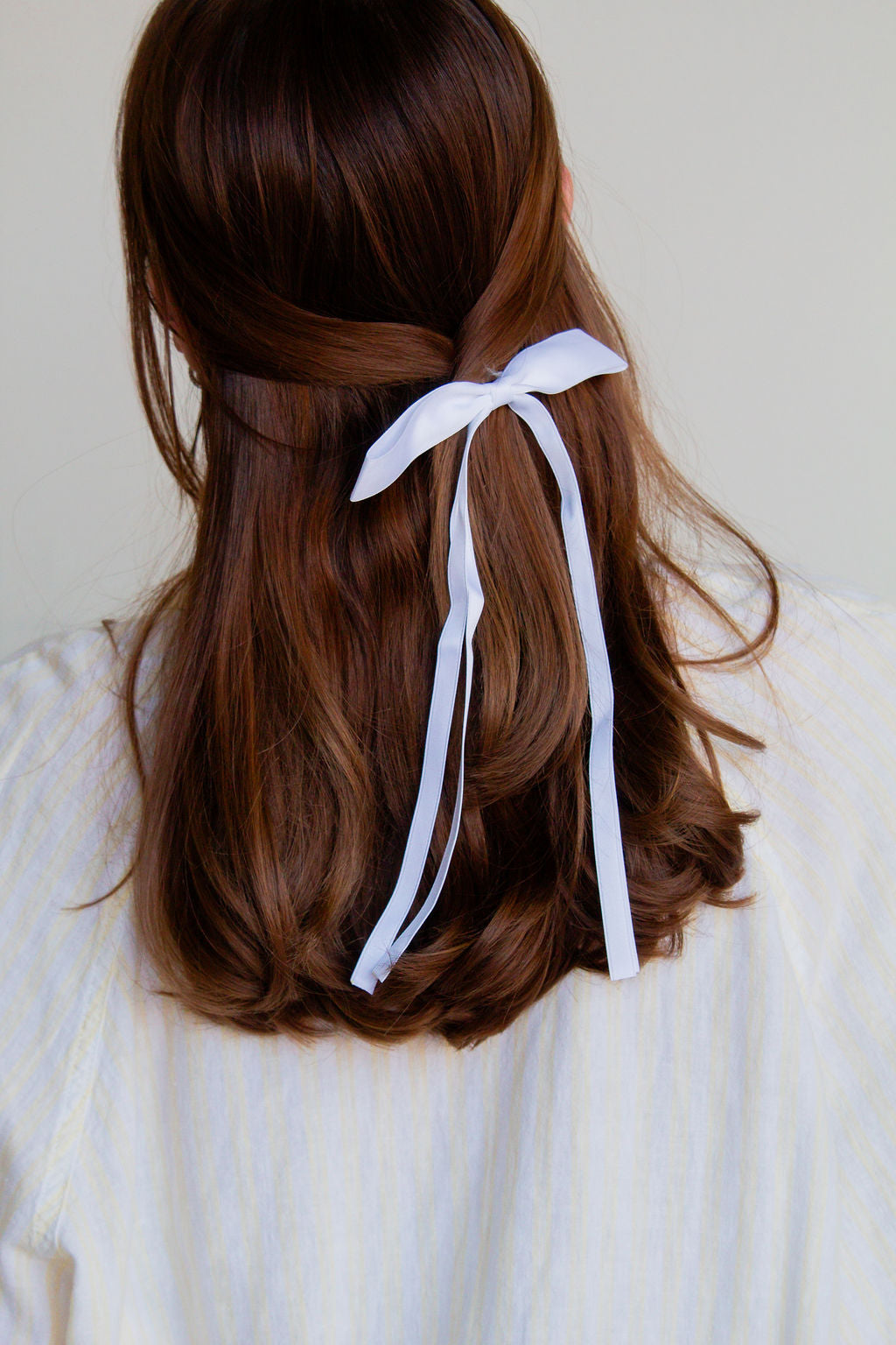 Satin Ribbon Long Bow Clip