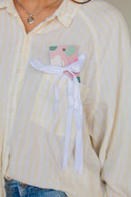 Satin Ribbon Long Bow Clip