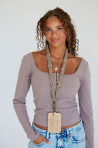 Neutral Floral Lanyard