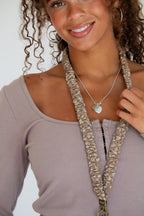 Neutral Floral Lanyard