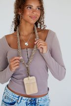 Neutral Floral Lanyard