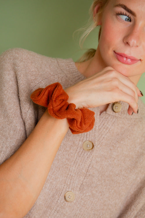 Cozy Rust Oversized Scrunchie