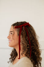 Red Velvet Double Bow Clip