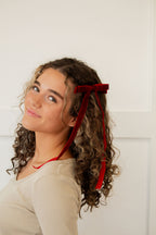 Red Velvet Double Bow Clip