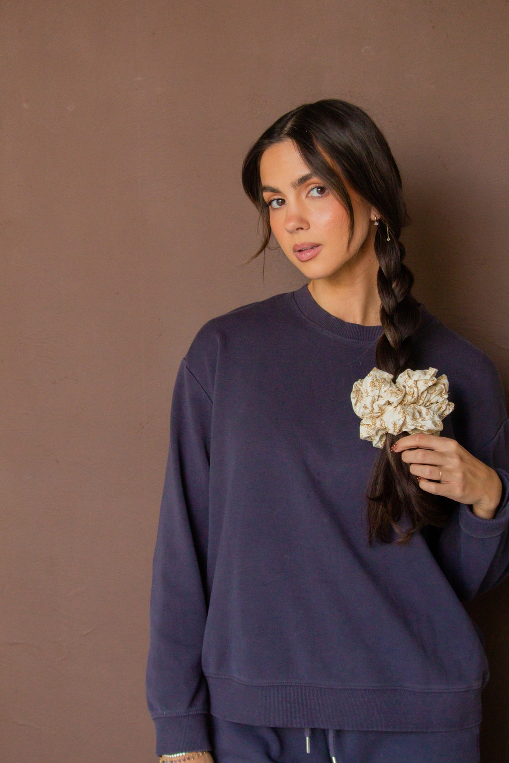 Creamy Floral Jumbo Scrunchie