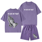 In God We Trust Christian Washed T-Shirt & Shorts