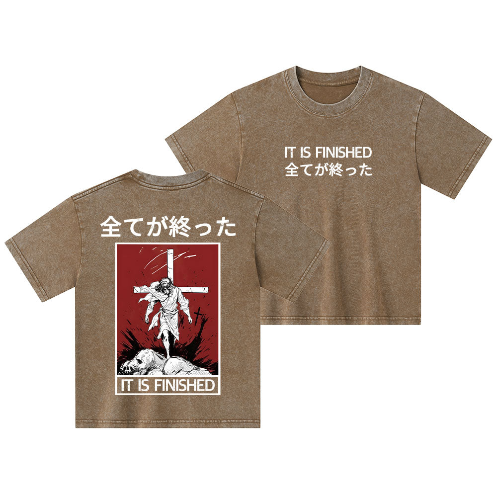 It Is Finished Christian Kid Washed T-Shirt