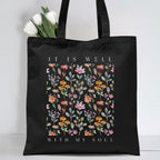 It Is Well With My Soul Christian Canvas Tote Bag