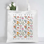 It Is Well With My Soul Christian Canvas Tote Bag
