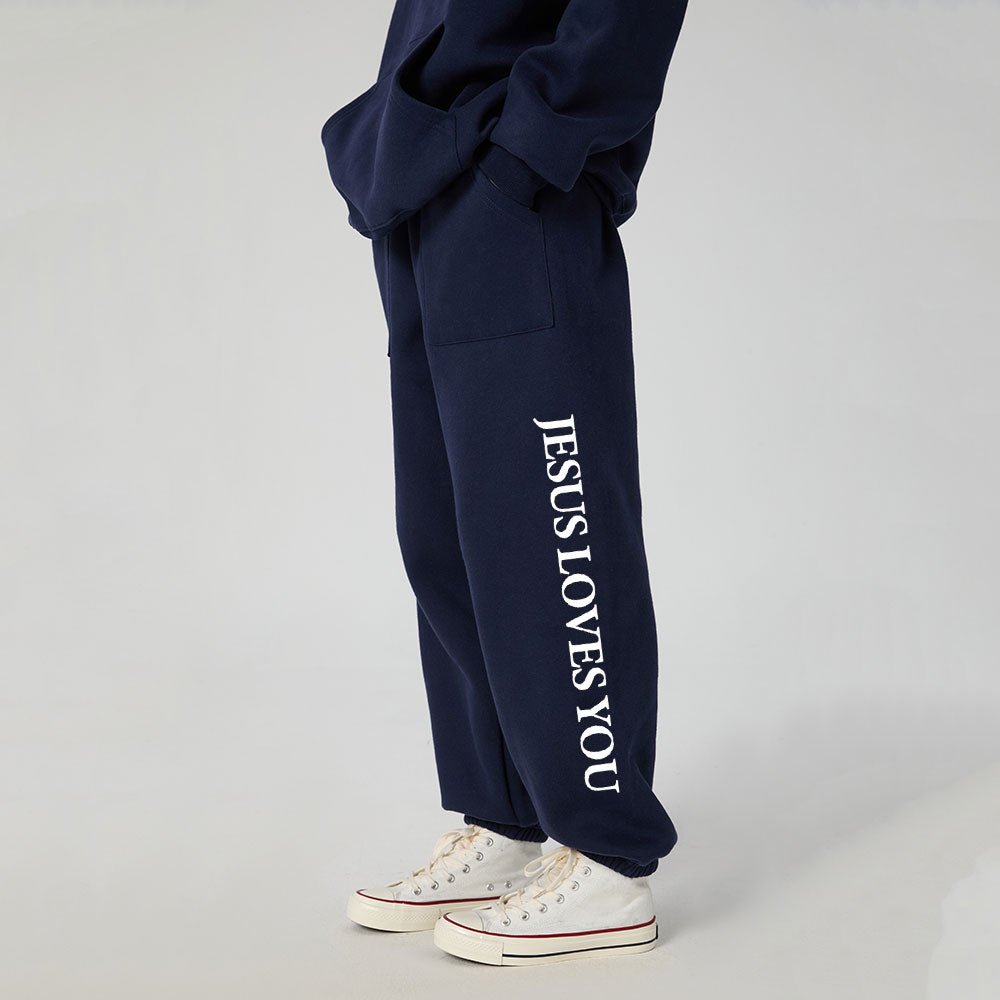 Jesus Loves You Christian Fleece Sweatpants