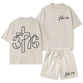 JOHN 3: 16 Christian Washed T-Shirt & Shorts