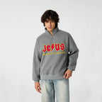Jesus Highway To Heaven Christian Half Zip Fleece Sweatshirt