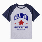 Jesus Christ Always Win Christian Raglan Sleeve T-Shirt