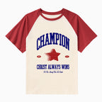 Jesus Christ Always Win Christian Raglan Sleeve T-Shirt