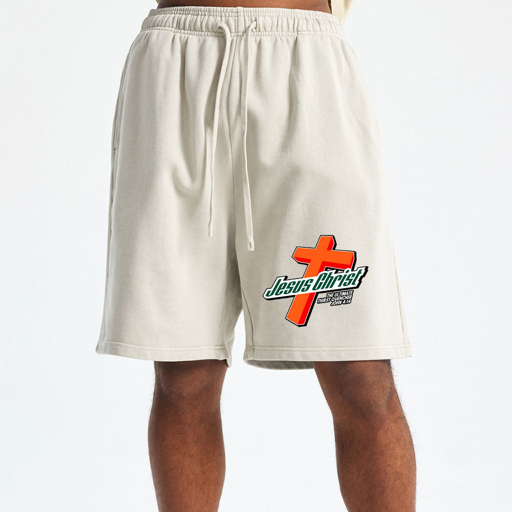 Jesus Christ Christian Washed Shorts