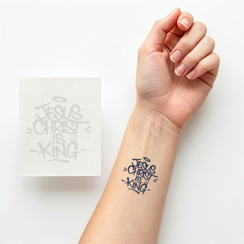 Jesus Christ Is King 12pcs Christian Temporary Tattoos