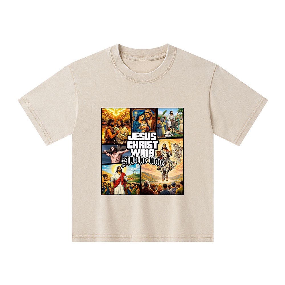 Jesus Christ Wins All The Time Christian Washed T-Shirt