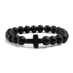 Jesus Cross Bracelet Handmade Beaded Stretch