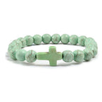 Jesus Cross Bracelet Handmade Beaded Stretch
