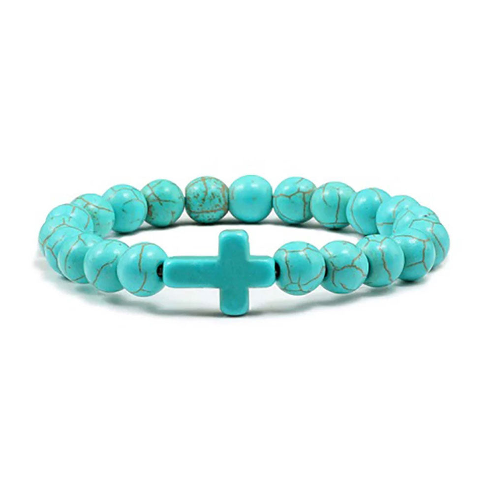 Jesus Cross Bracelet Handmade Beaded Stretch