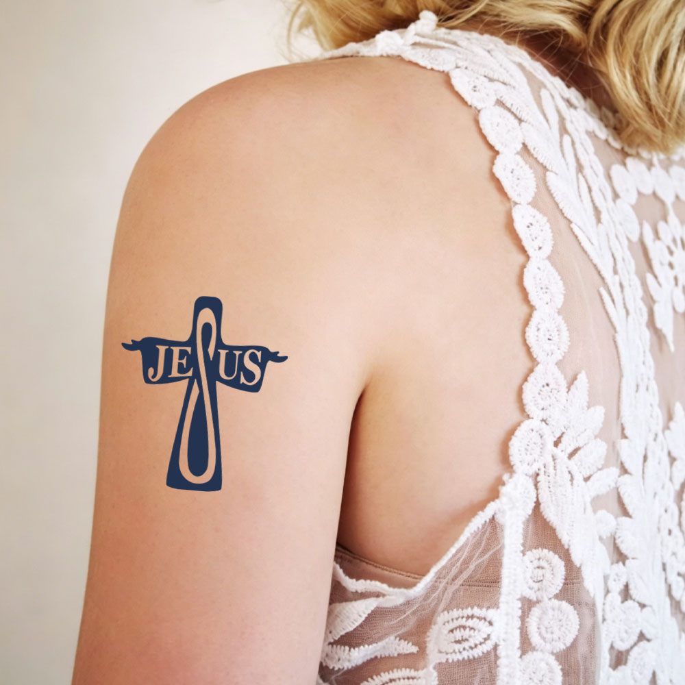 Jesus Cross 12pcs Christian Temporary Tattoos