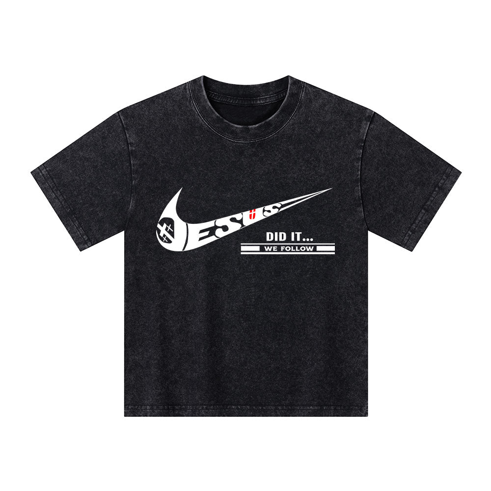 Jesus Did It Christian Washed T-Shirt