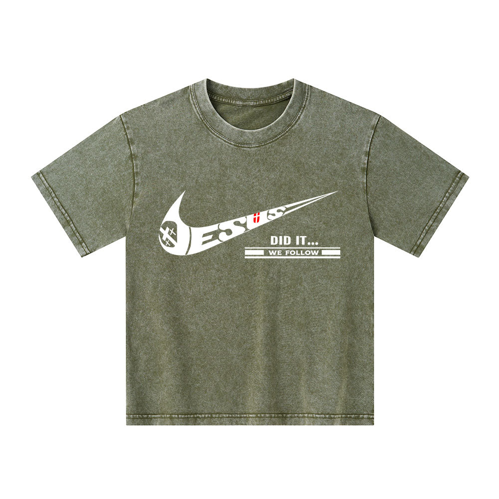 Jesus Did It Christian Washed T-Shirt