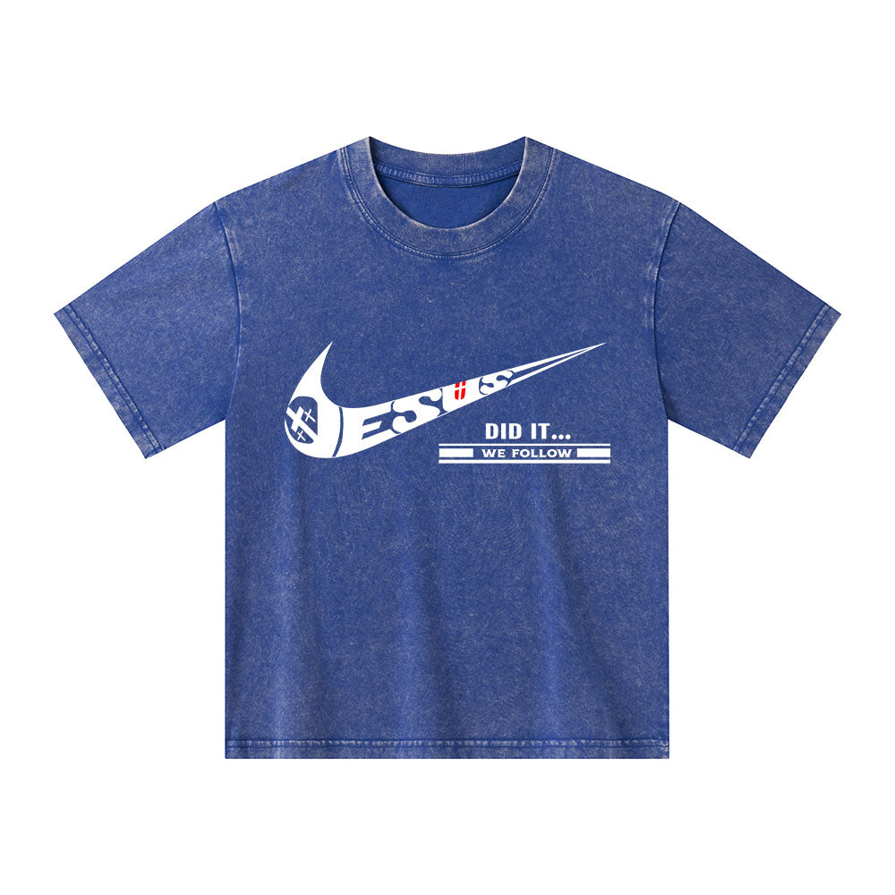 Jesus Did It Christian Washed T-Shirt