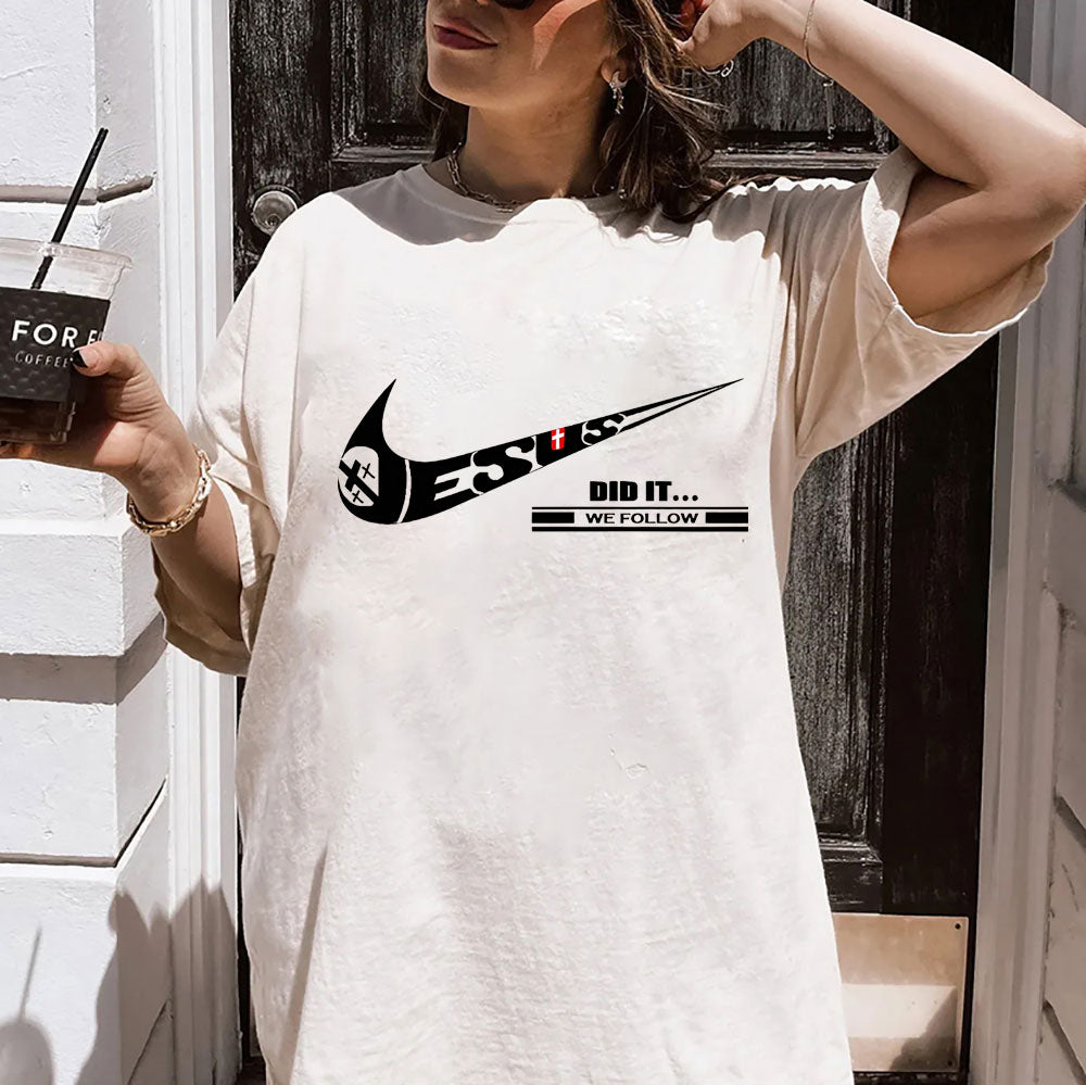 Jesus Did It Christian Washed T-Shirt