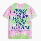 Jesus Died For Him Heavy Cotton Tie Dye T-Shirt