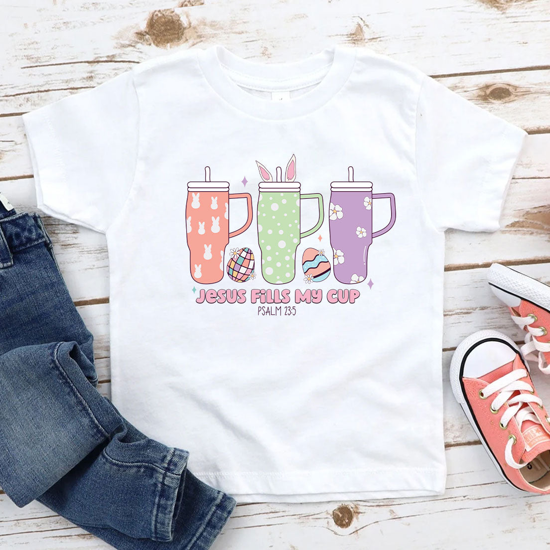 Jesus Fills My Cup Christian Kid T-Shirt