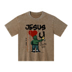 Jesus He Died For You Christian Kid Washed T-Shirt