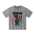 Jesus He Died For You Christian Kid Washed T-Shirt