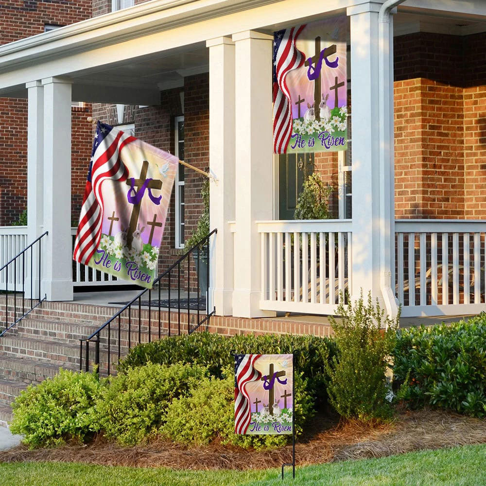 Jesus He Is Risen Easter Flag